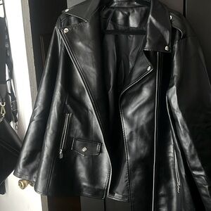 Black leather look jacket
